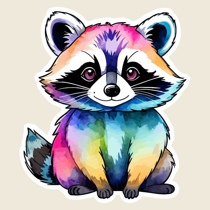 Illustration aquarelle de raton laveur