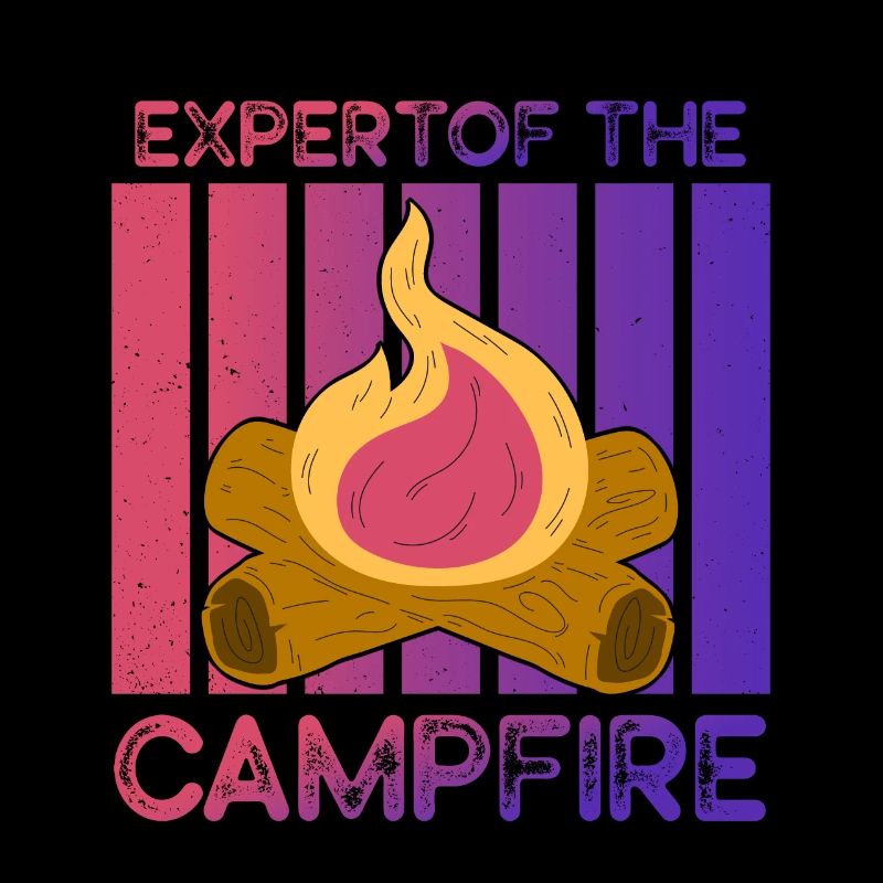 Experte für Camping-Experten am Lagerfeuer