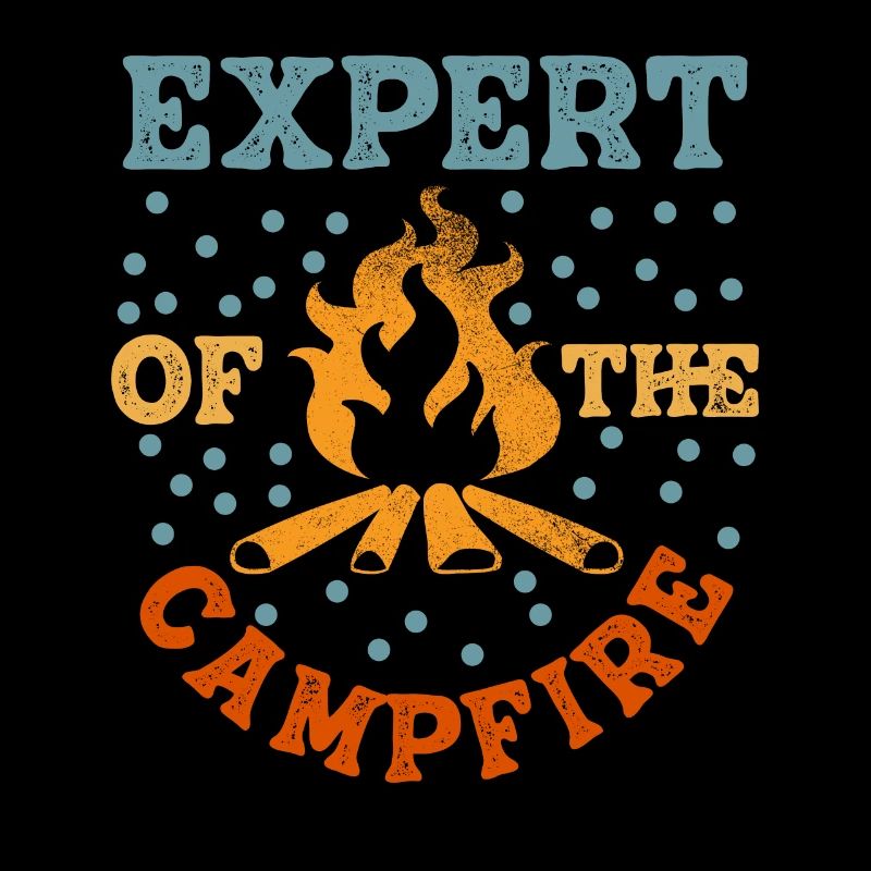 Experte für Camping-Experten am Lagerfeuer