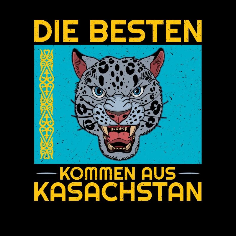 Kasachstan Herkunft Flagge Schneeleopard