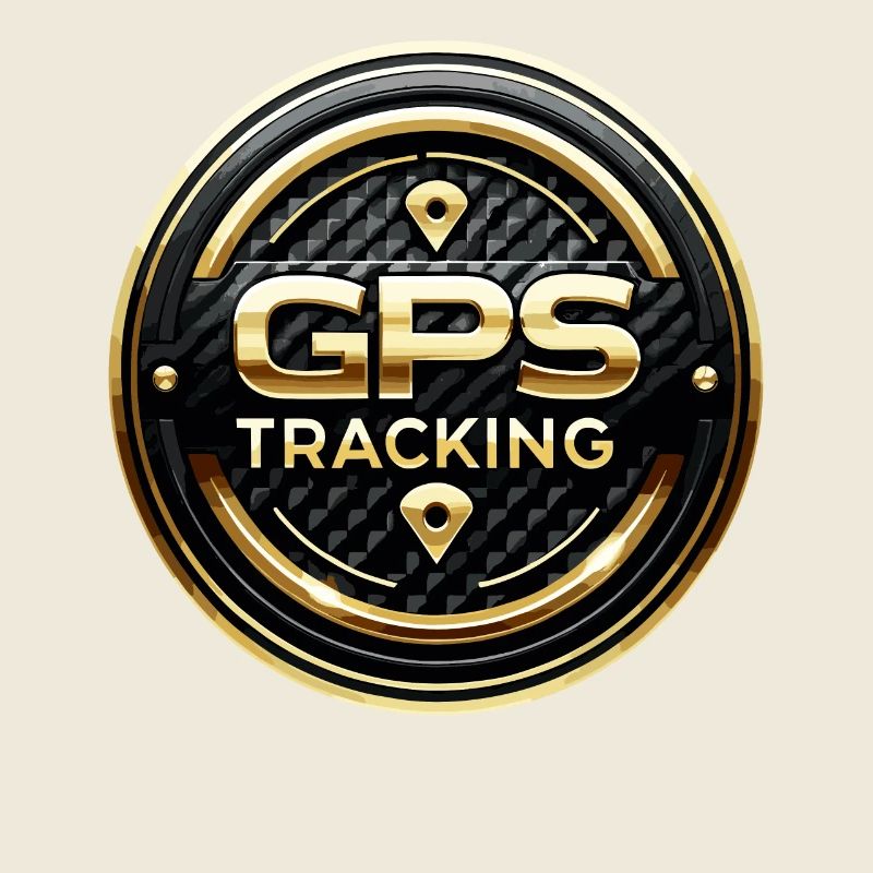 GPS-Tracking Carbon Gold Warnaufkleber