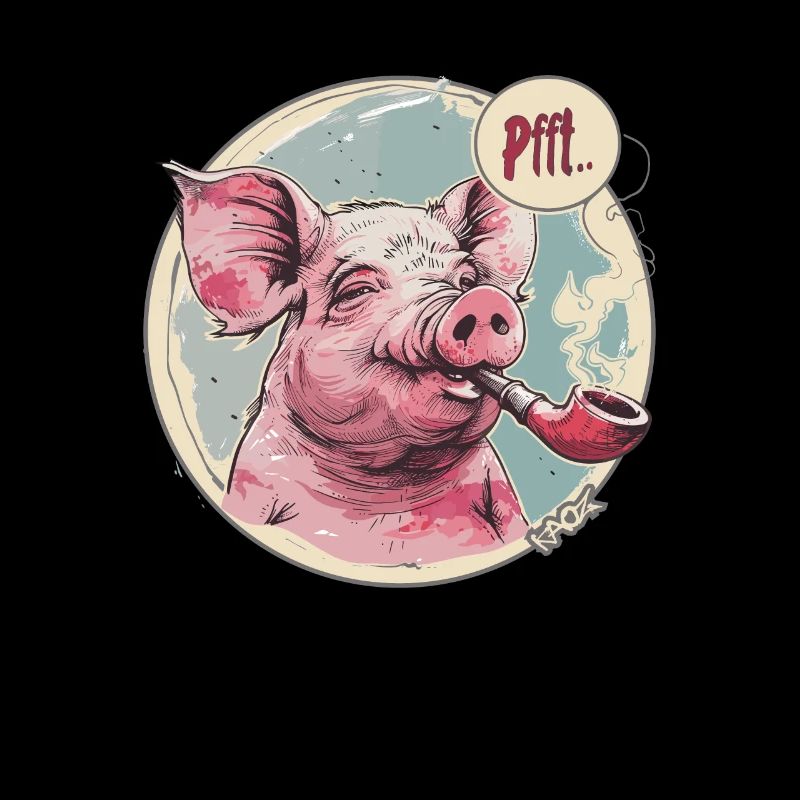 Relaxed, cool pig and whistle
