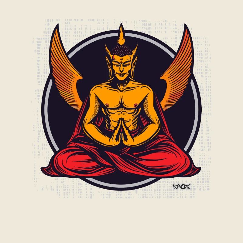 Le côté maléfique du Bouddha avec des ailes