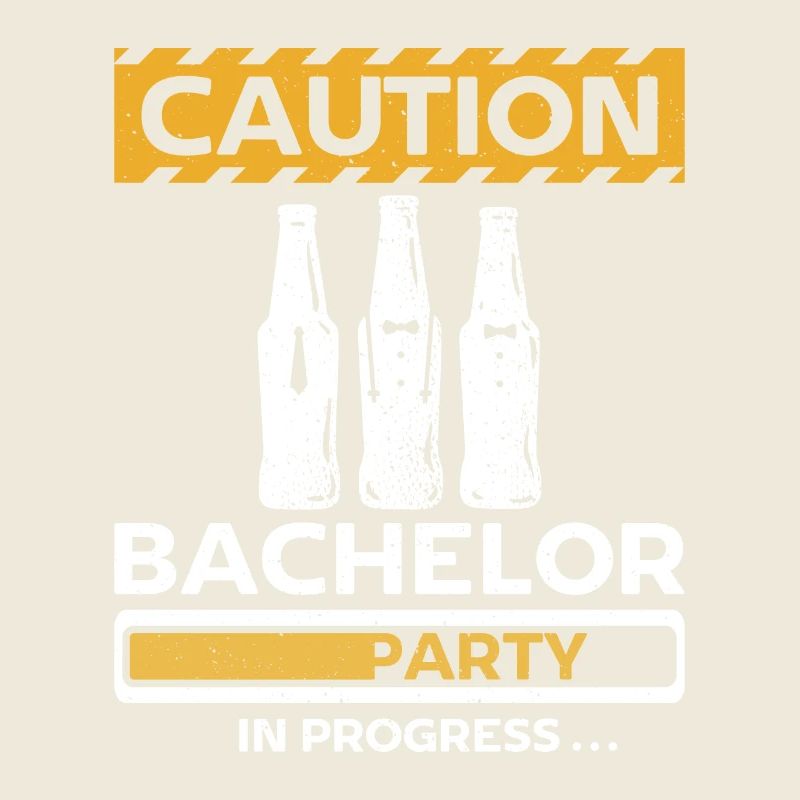 Groomsmen caution bachelor party in progress