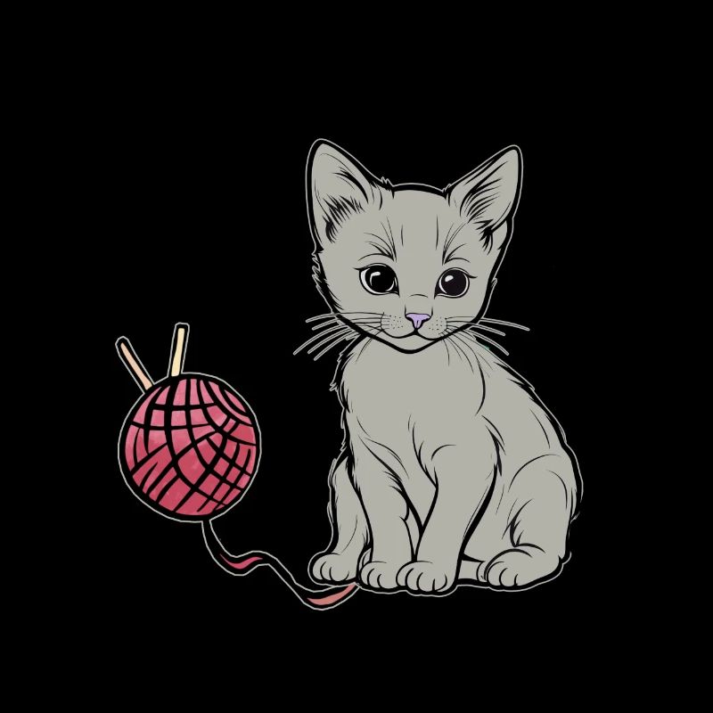 Katze Wolle spielem Hauskatze Kätzchen