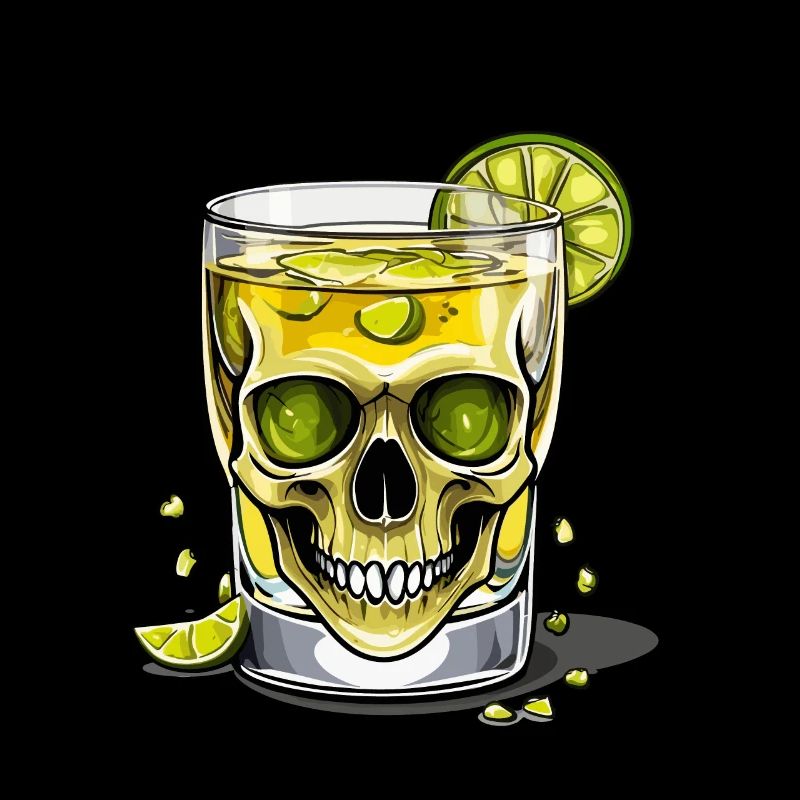 Iconic Mexico Drink Tequila Skull Design