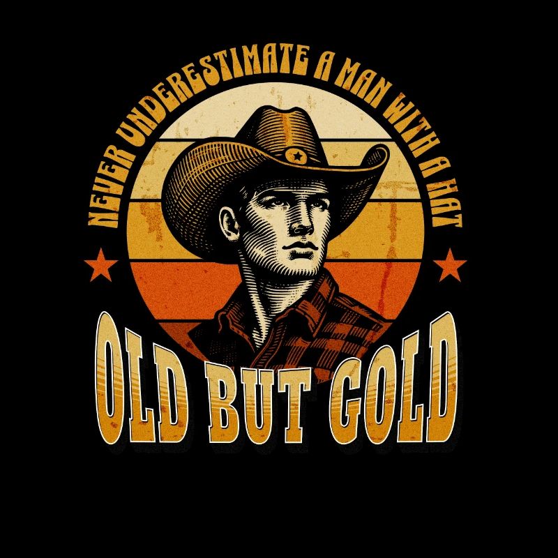 Old but Gold Cowboy Mann mit Hut
