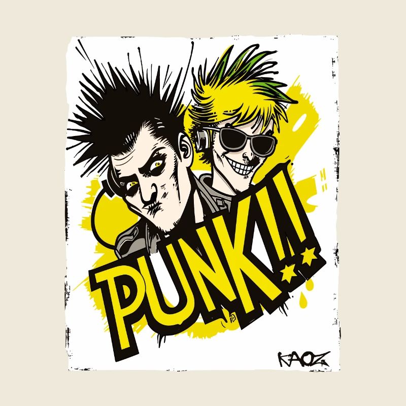 Dessin animé cool sur la musique punk, espèce de punk !