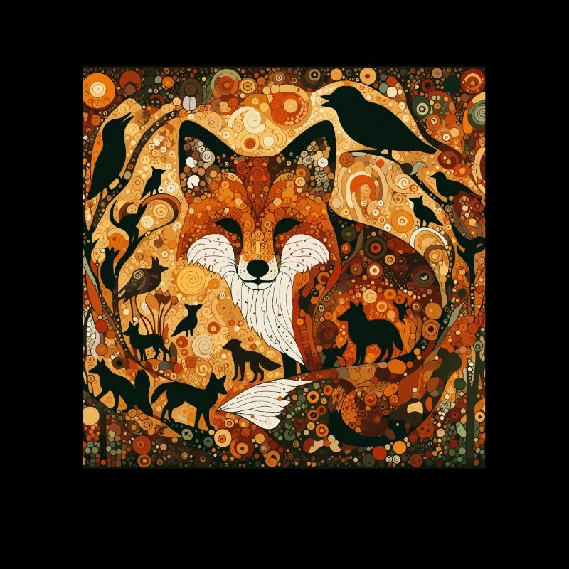 Renards peignant l'animal de la forêt de Klimt