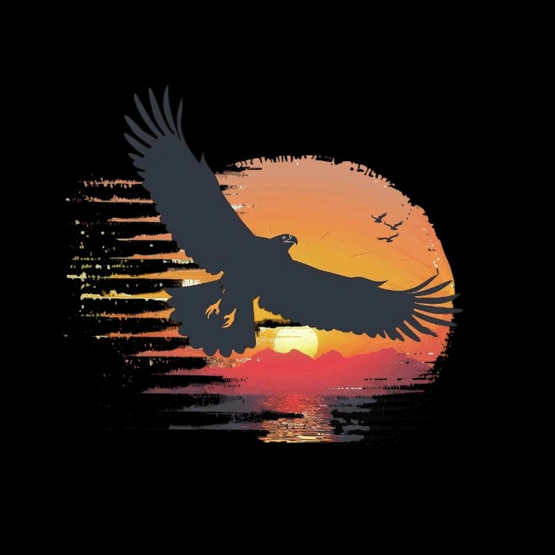 Aigle majestueux au coucher du soleil