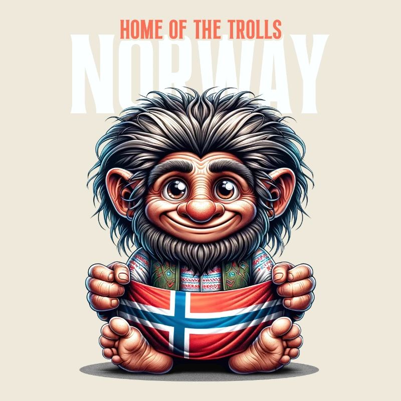 Troll norvégien avec drapeau – La maison des