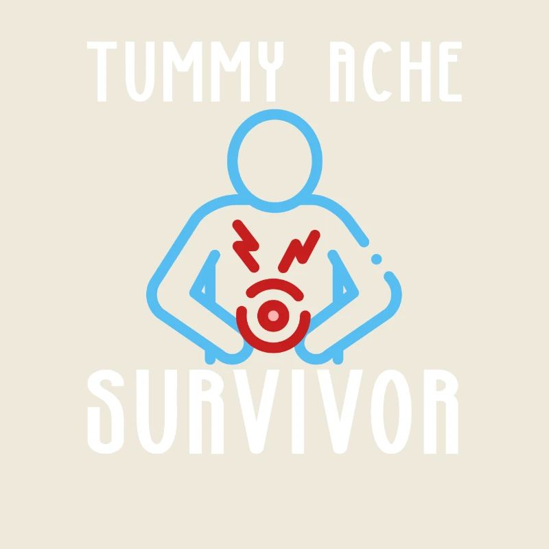 Survivant de la douleur abdominale fort et courageux