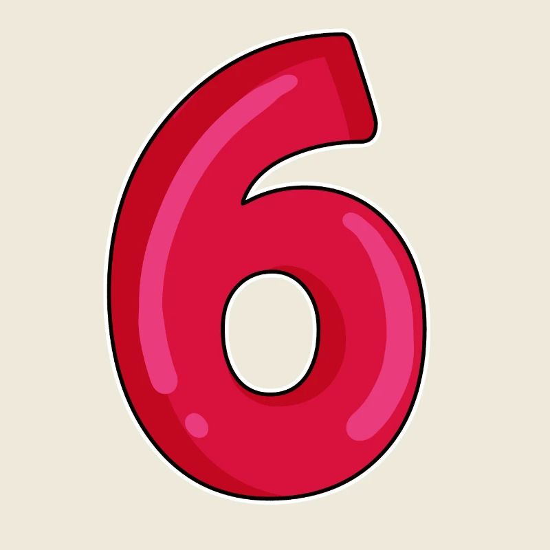 Six Numéro 6 Numéro Rouge