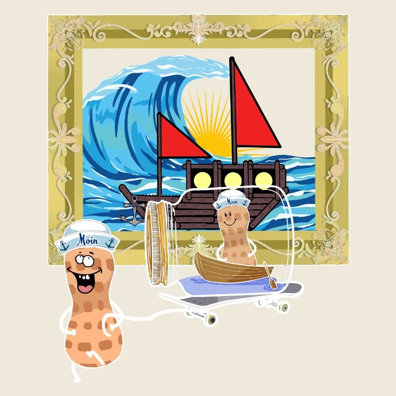 Peanut Ship Seafaring Sailors Message in a Bottle