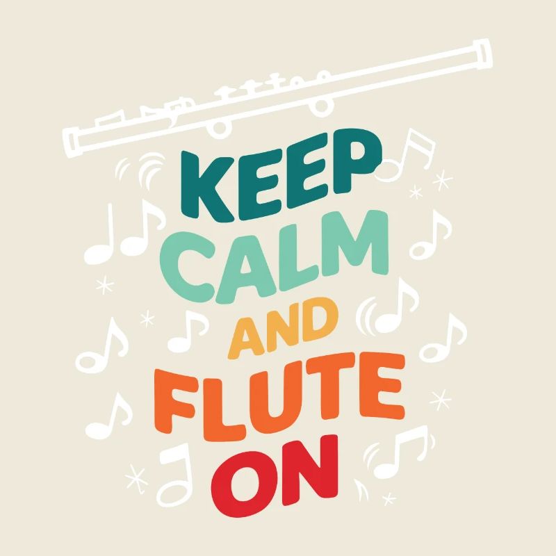 Keep Calm et flûte sur flûte transversale d’instrument