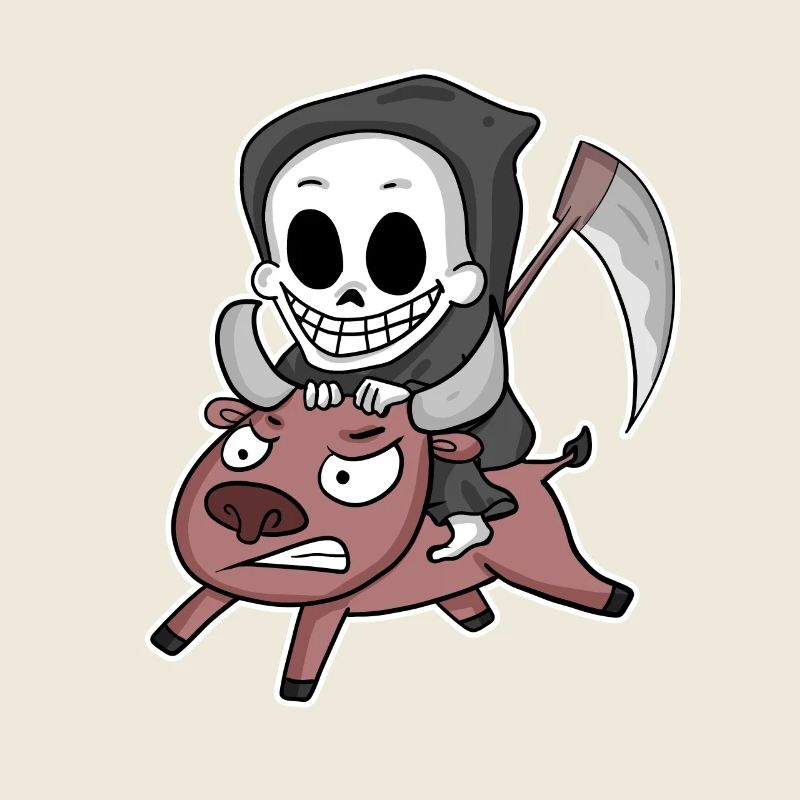 Grim Reaper Cow Motif