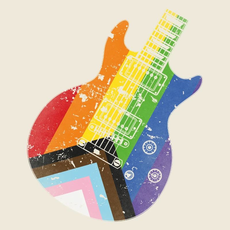 Guitare Pride Progress Flag