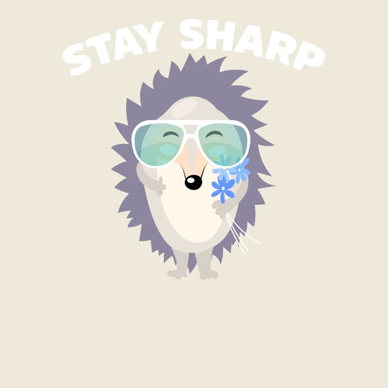 Stay Sharp Hérisson mignon avec lunettes de soleil et fleur