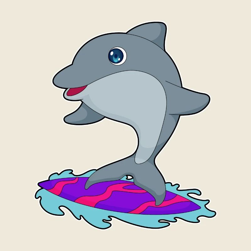Été de surf sur planche de surf Dolphin