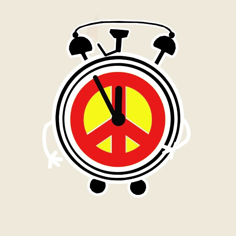Peace Wecker Uhr Frieden Peacesymbol Friede