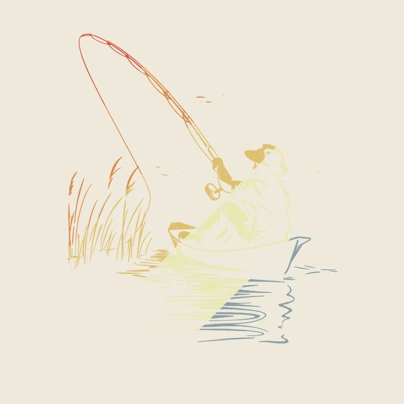 Retro Fishing Sketch