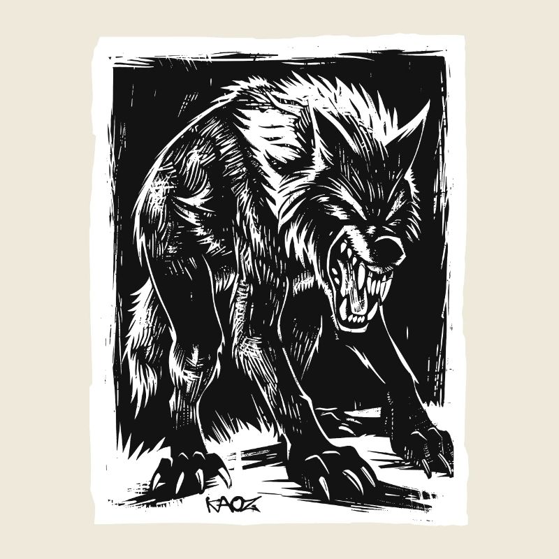 Evil Horror Werewolf or Wolf