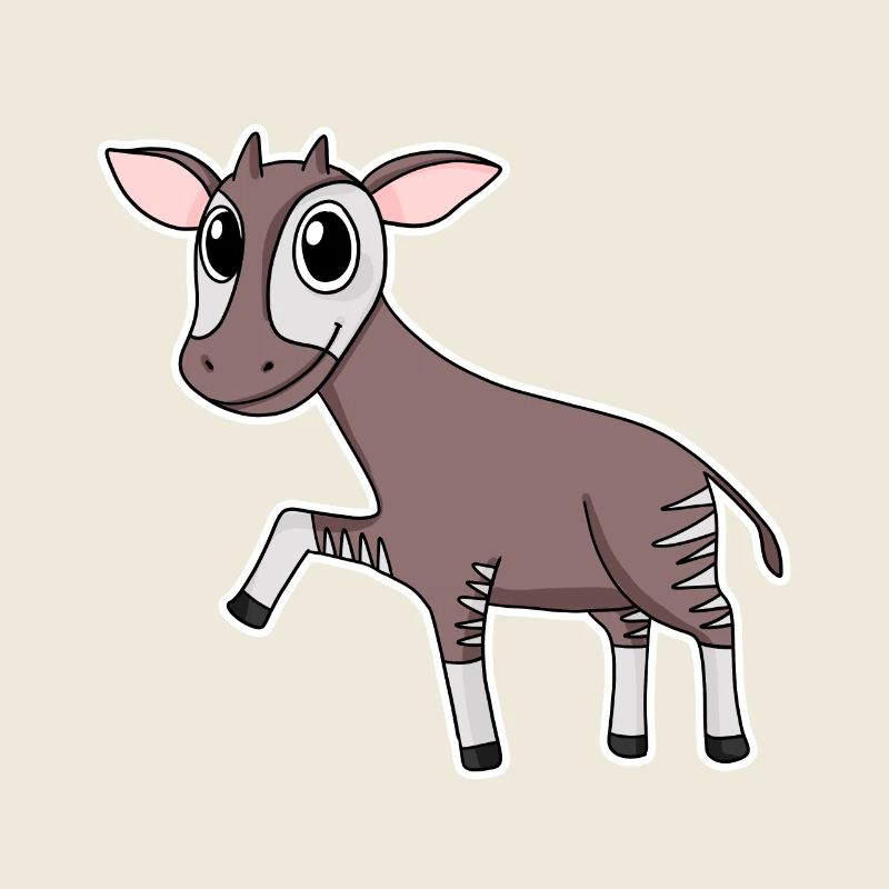 Okapi forest giraffe motif