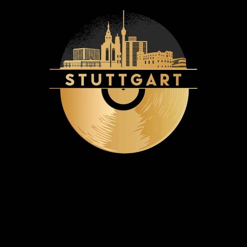 Vinyl Record Disco Music Skyline-Stuttgart