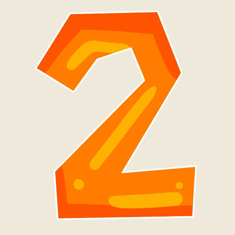 Zwei - 2 - Nummer Zahl