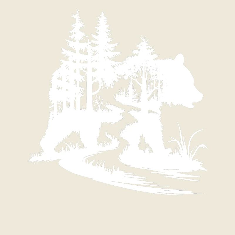 Bears Silhouette Forest Art