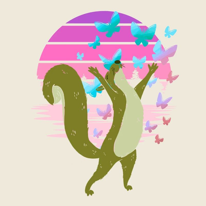 Eichhorn Eichhörnchen Schmetterlinge Frühling