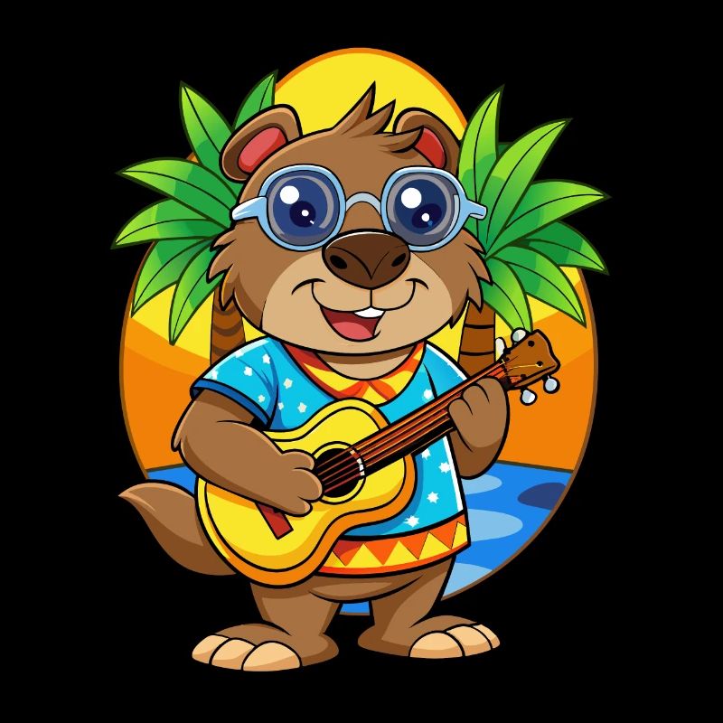 Lunettes de soleil de plage d’été de dessin animé de castor drôle