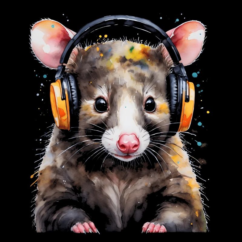 Casque Opossum Imprimé de conception animale colorée