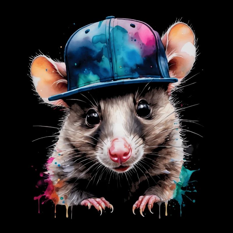 Opossum Snapback Cap Cool Tier Design Print