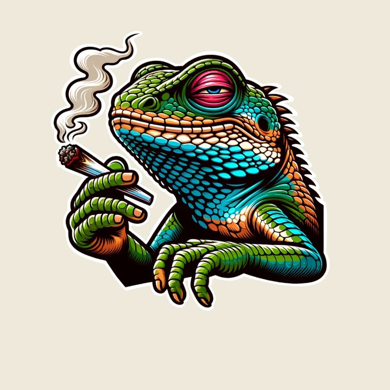 Kiffen Cannabis Echse