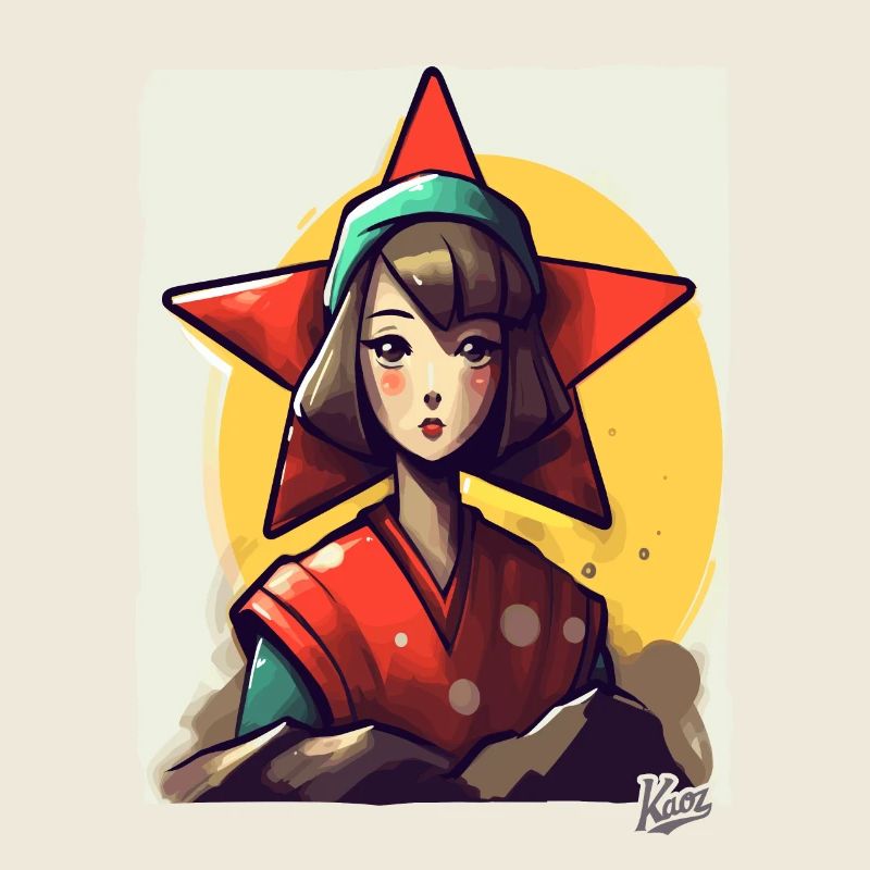 Traditionell Japan: Edo-Zeiten, Mädchen und Stern