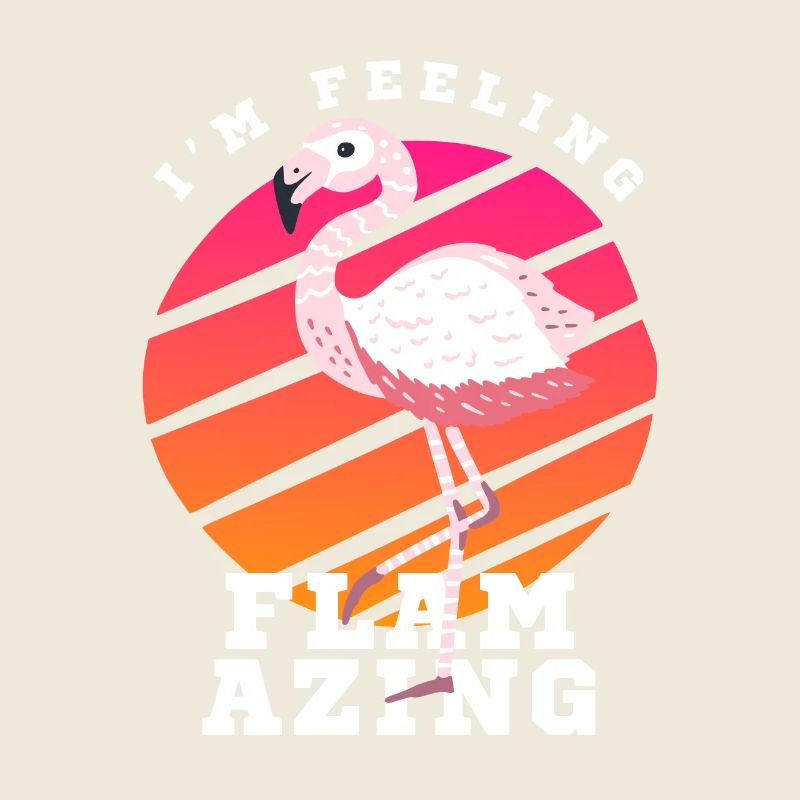 Flamingo coucher de soleil rétro citation drôle