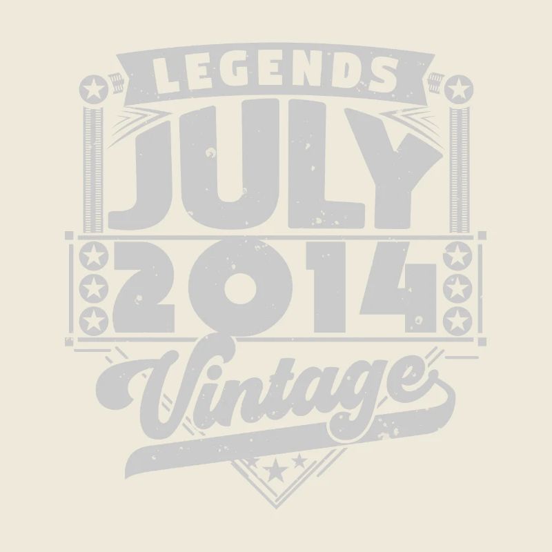 Vintage Geburtstagsgeschenk Juli 2014, Juli.