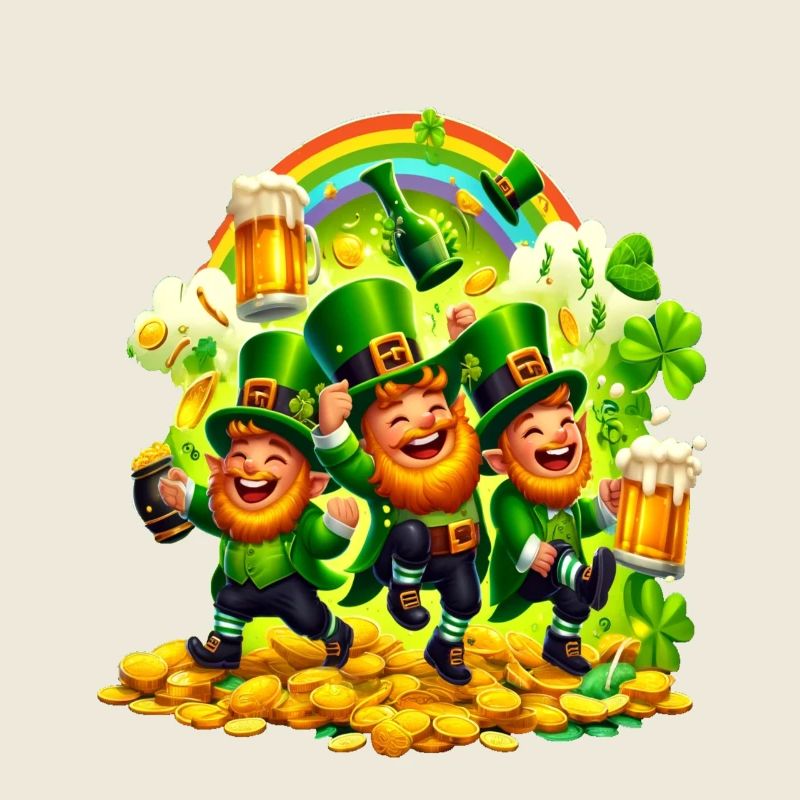 Regenbogen Leprechaun (Irischer Kobold)e