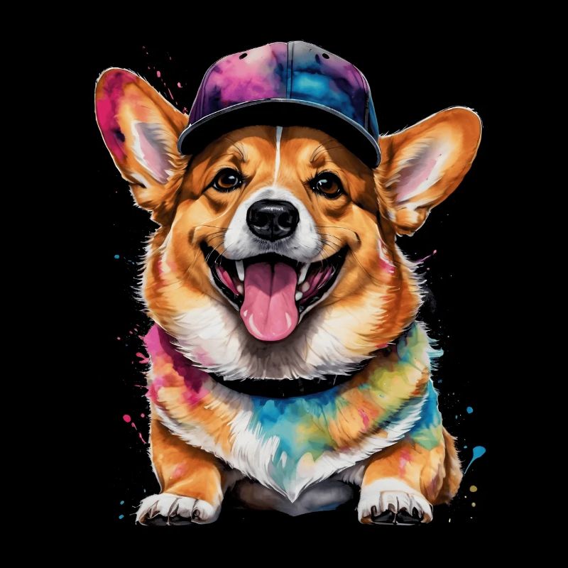 Corgi Snapback Cap Hund Lustig Tier Design Print