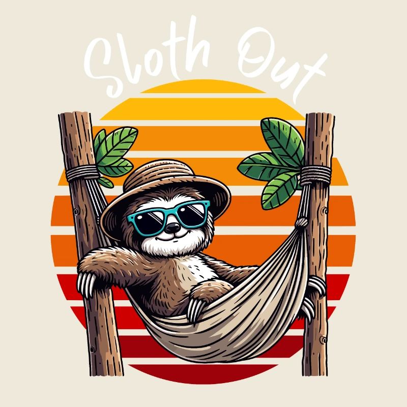 Sloth Holiday Hammock Chilling Relaxation Fun
