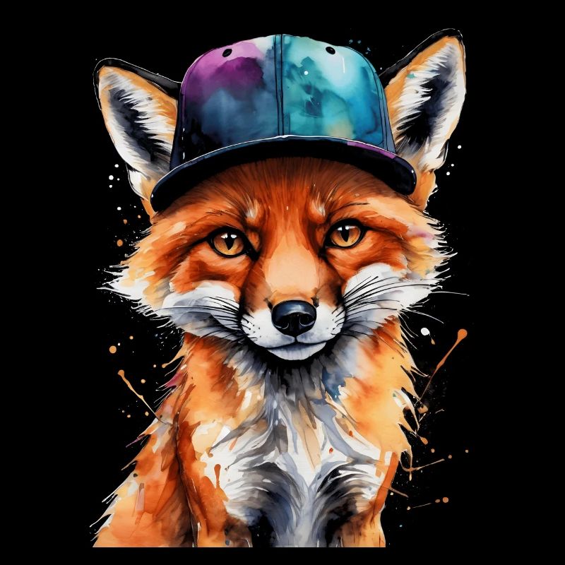 Fuchs Snapback Cap Cool Tier Design Print
