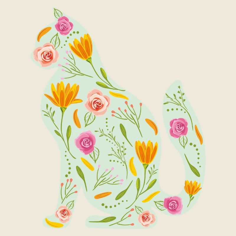 Florale Katze