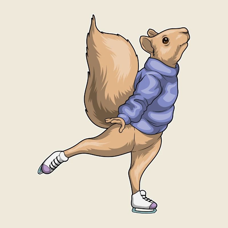 Eichhörnchen Eislaufen Schlittschuhe