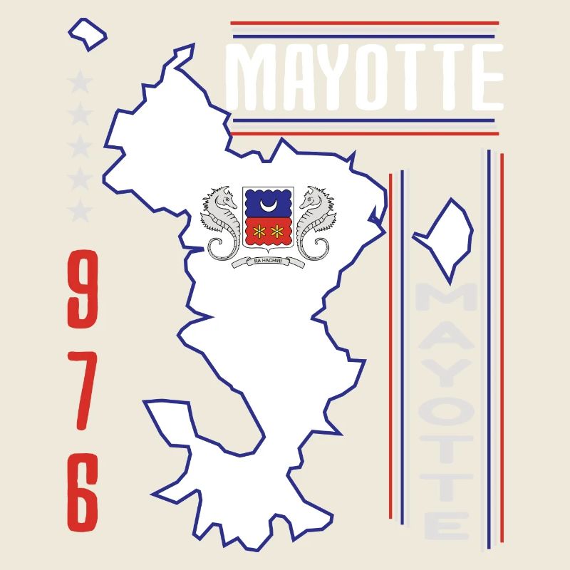 idee cadeau design graphique carte de Mayotte 976
