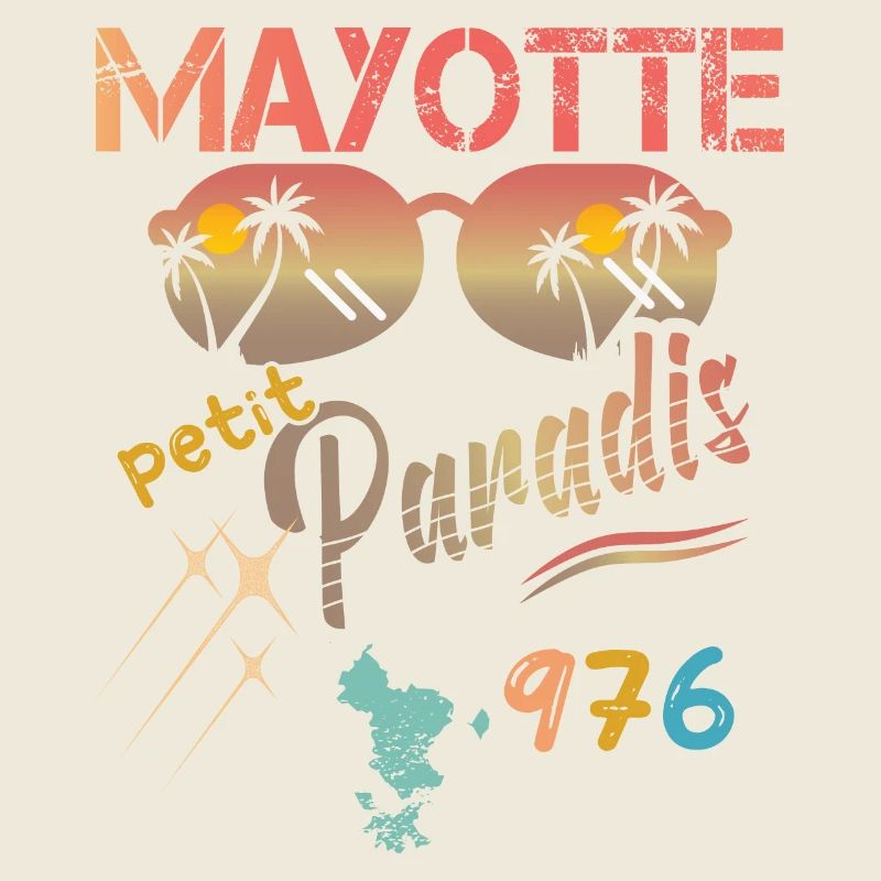 gift idea graphic design map of Mayotte 976