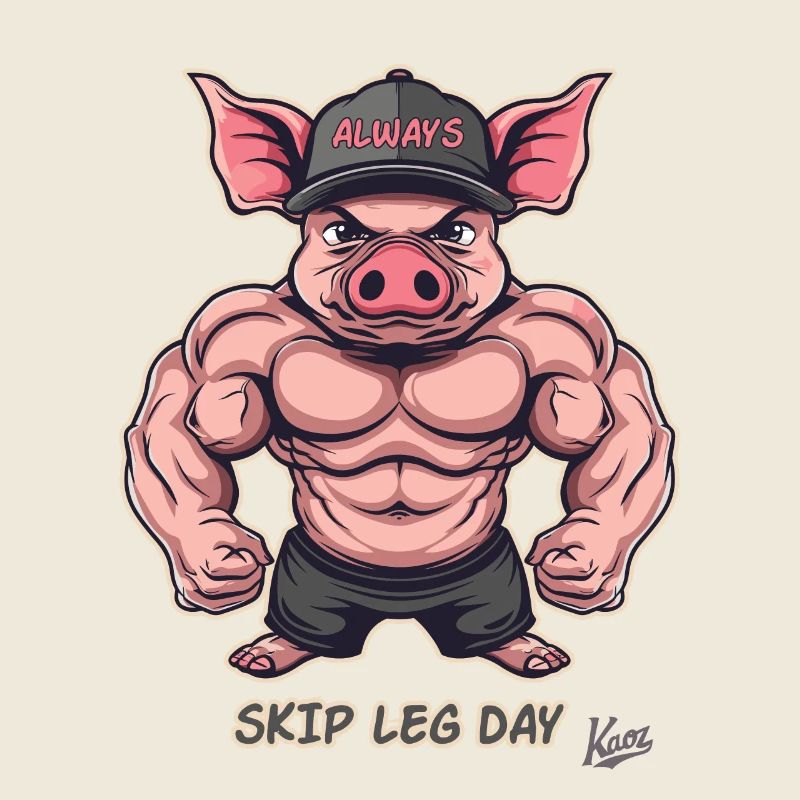 Muskel-Bodybuilder-Schwein: Skip Leg Day Again