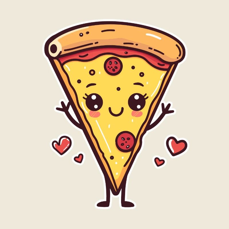 Look de dessin animé de pizza