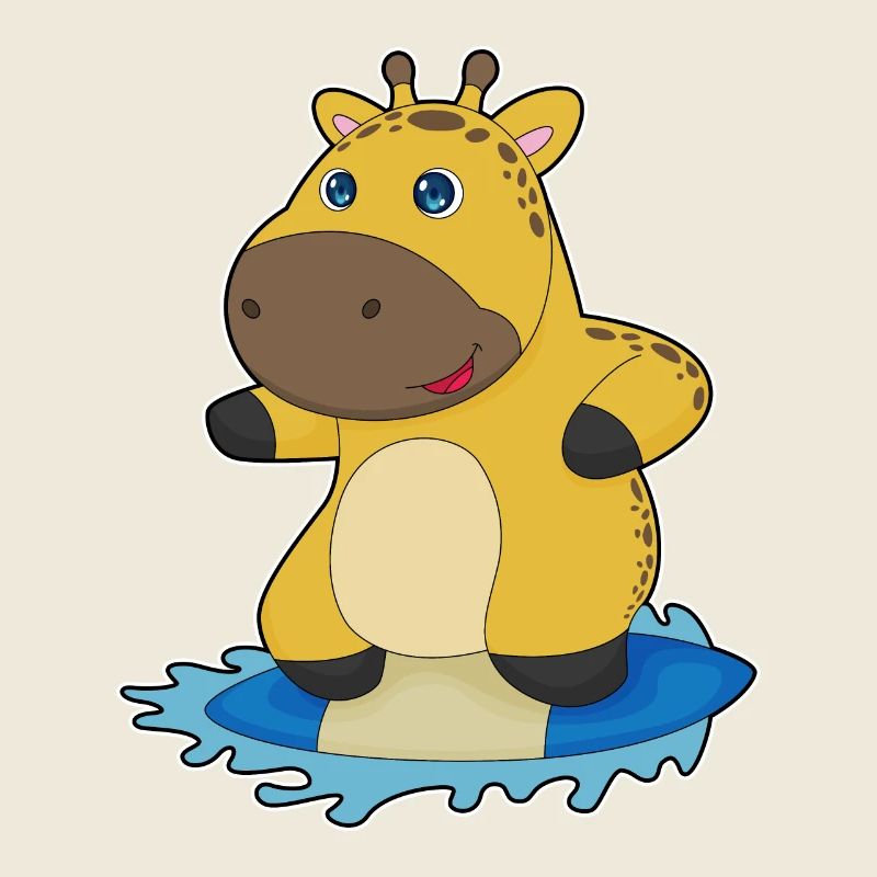 Giraffe Surfen Surfbrett Sommer