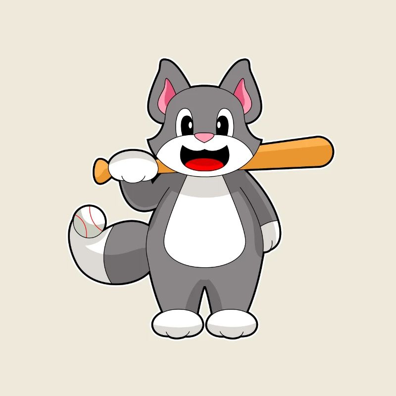 Katze Baseball Baseballschläger